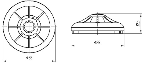 Рис.1. Схема габаритов извещателя FTL-BS