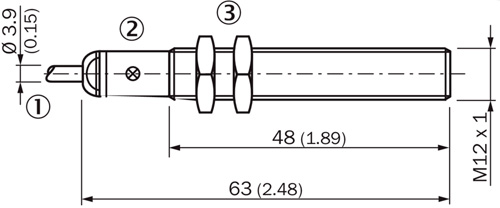 Рис.1. Габаритный чертеж датчика индуктивного IME 12-04 ВРSZW2S