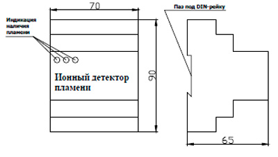 Рис.2. Габаритный чертеж ионного детектора ИНД