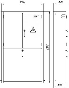 Рис.1. Габаритный чертеж щита выключения питания ЩВП